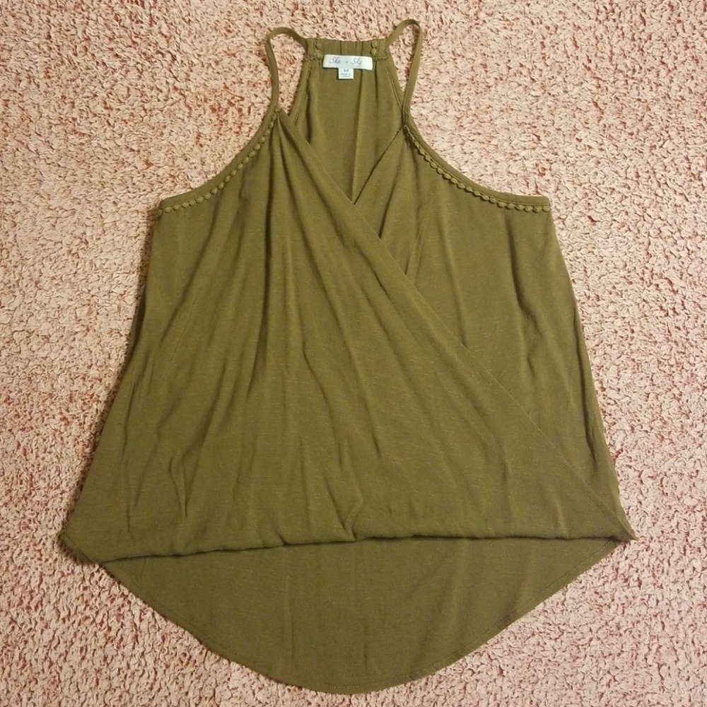 She and Sky Olive Green Shirt
